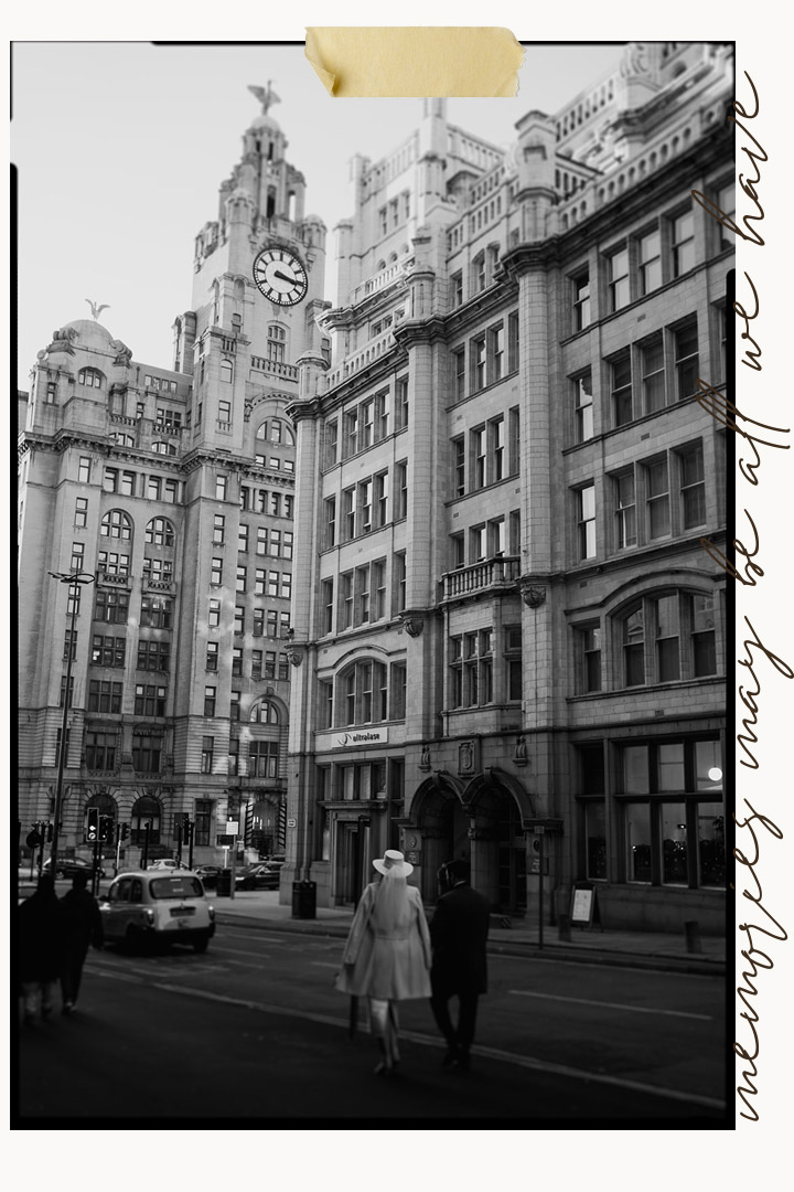 black and white Liverpool wedding collage by LOUISE GRIFFIN