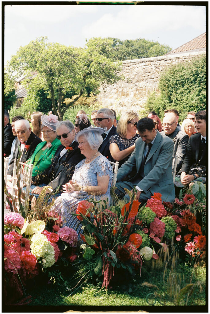 Bride and groom captured on film during their Kinkell Byre wedding in St Andrews, Scotland
