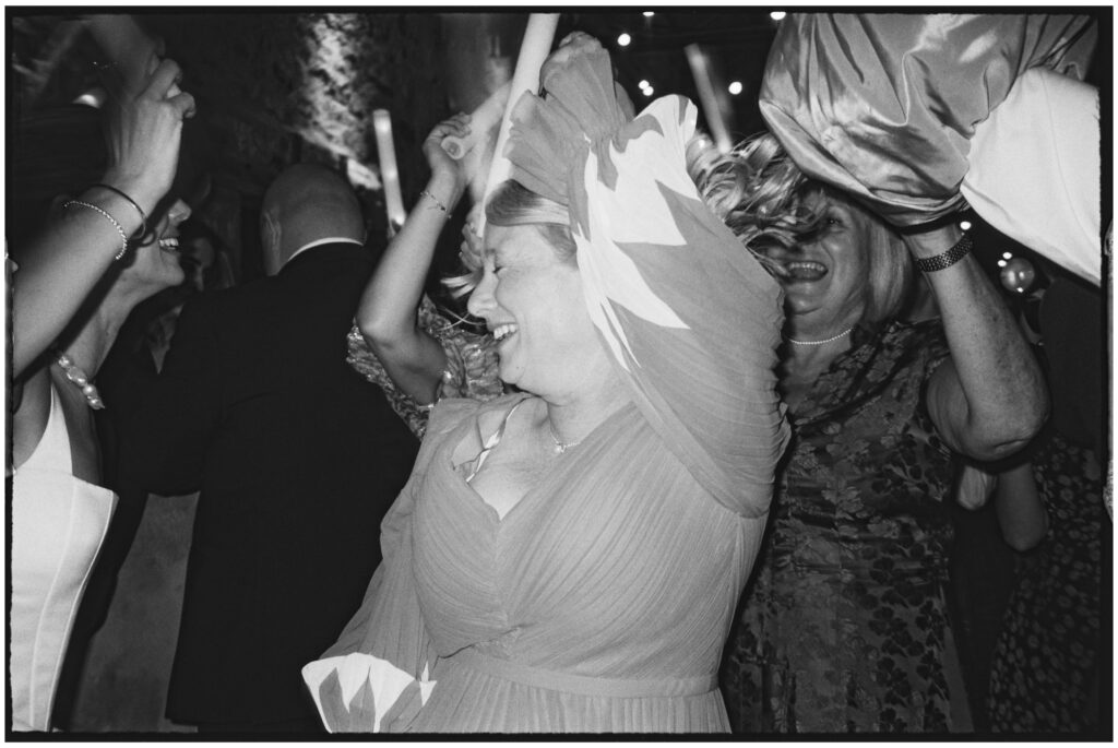 Elegant film photograph of bride and groom at Kinkell Byre wedding venue