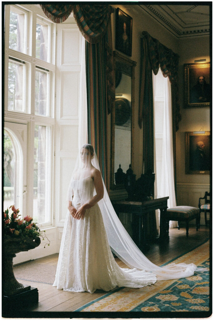 editorial bridal portrait Cotswolds film photography