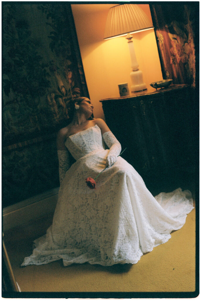 fine art bridal portrait Cotswolds film