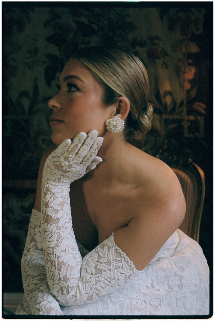 fine art bridal portrait Cotswolds film